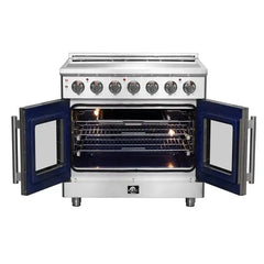Forno Massimo 36-Inch Freestanding French Door Electric Range in Stainless Steel - FFSEL6955-36 - The Home Selection