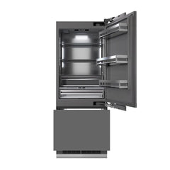 ZLINE 30 in. 16.1 cu. ft. Panel Ready Built-In Bottom Freezer Refrigerator with Water Dispenser and Ice Maker - GRBIV - The Home Selection