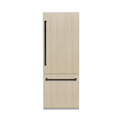 ZLINE 30 in. 16.1 cu. ft. Panel Ready Built-In Bottom Freezer Refrigerator with Water Dispenser and Ice Maker - GRBIV - The Home Selection