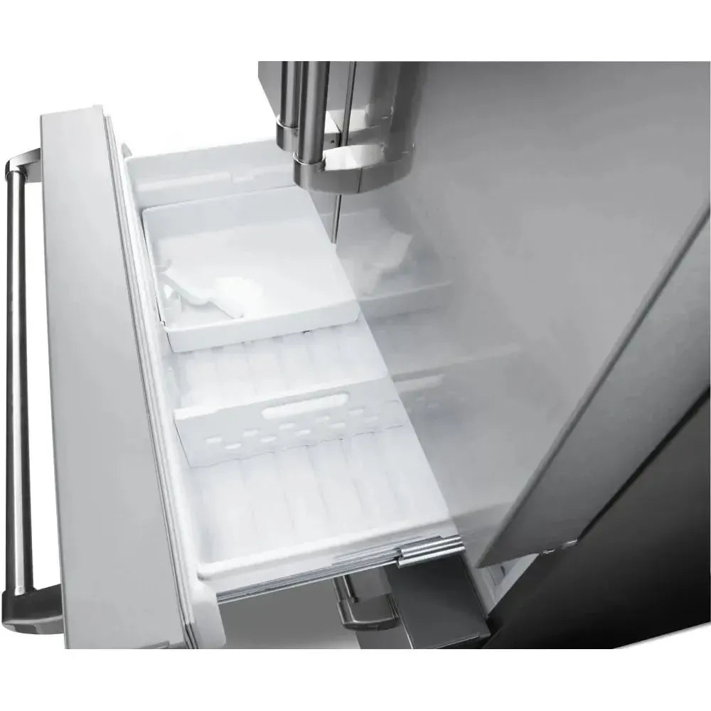 Thor Kitchen 36" French Door Refrigerator with 22.5 Cu. Ft. Total Capacity, Ice Maker, 2 Freezer Drawers, 6 One Gallon Door Storage Bins, Counter-Depth, LED Lighting, Adjustable Shelves, Door Alarm, Energy Star Certified - TRF3602 - The Home Selection