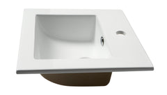 Alfi White 17  Square Drop In Ceramic Sink with Faucet Hole - ABC801