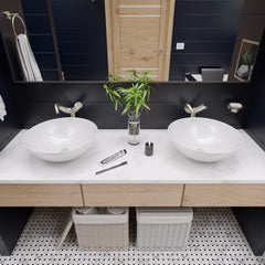 EAGO 18  ROUND CERAMIC ABOVE MOUNT BATHROOM BASIN VESSEL SINK - BA351