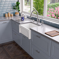 Alfi 24  White Arched Apron Thick Wall Fireclay Single Bowl Farm Sink - AB2418ARCH-W
