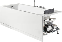 EAGO 6 ft Acrylic White Rectangular Whirlpool Bathtub w Fixtures - AM154ETL-L6