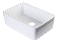 Alfi 24 inch White Single Bowl Fireclay Undermount Kitchen Sink - AB503UM-W