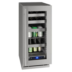 U-Line 15" 5 Class Slide & Secure™ Beverage Center – Stainless Steel Interior, Variable Speed Compressor, Convection Cooling - UHBV515 - The Home Selection