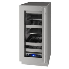 U-Line 15" 5 Class Slide & Secure™ Beverage Center – Stainless Steel Interior, Variable Speed Compressor, Convection Cooling With Lock - UHBV515 - The Home Selection