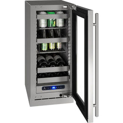 U-Line 15" 5 Class Slide & Secure™ Beverage Center – Stainless Steel Interior, Variable Speed Compressor, Convection Coolingwith Lock - UHBV515 - The Home Selection