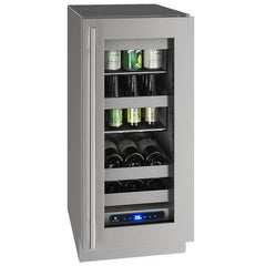 U-Line 15" 5 Class Slide & Secure™ Beverage Center – Stainless Steel Interior, Variable Speed Compressor, Convection Coolingwith Lock - UHBV515 - The Home Selection