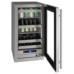 U-Line 18" 5 Class Slide & Secure™ Beverage Center – Stainless Steel Interior, Variable Speed Compressor, Convection Cooling, Built-In or Freestanding - UHBV518 - The Home Selection