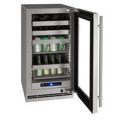 U-Line 18" 5 Class Slide & Secure™ Beverage Center – Stainless Steel Interior, Variable Speed Compressor, Convection Cooling, Built-In or Freestanding - UHBV518 - The Home Selection