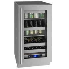 U-Line 18" 5 Class Slide & Secure™ Beverage Center – Stainless Steel Interior, Variable Speed Compressor, Convection Cooling, Built-In or Freestanding - UHBV518 - The Home Selection