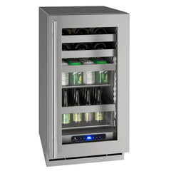 U-Line 18" 5 Class Slide & Secure™ Beverage Center – Stainless Steel Interior, Variable Speed Compressor, Convection Cooling, Built-In or Freestanding with Lock - UHBV518-SG - The Home Selection