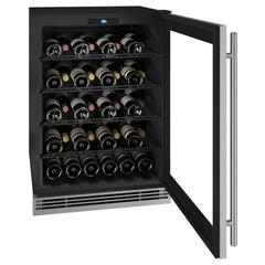 U-Line 24" 1 Class Wine Refrigerator – 38 Bottle Capacity, Stainless Steel Door, Built-In or Freestanding - UHWC024 - The Home Selection
