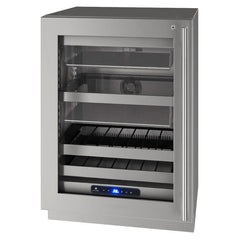 U-Line 24" 5 Class Slide & Secure™ Beverage Center – Stainless Steel Interior, Convection Cooling, Built-In or Freestanding with Locks - UHBV524 - The Home Selection