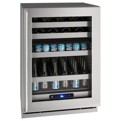 U-Line 24" 5 Class Slide & Secure™ Dual-Zone Beverage Center – Stainless Steel Interior, Dual-Zone Cooling, with Lock - UHBD524-SG - The Home Selection