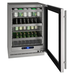 U-Line 24" 5 Class Slide & Secure™ Refrigerator – Stainless Steel Interior, Convection Cooling, Built-In or Freestanding - UHRE524 - The Home Selection