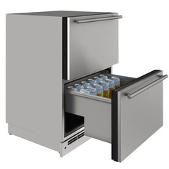 U-Line 24-Inch Outdoor Refrigerator Drawers – Dual Stainless Steel Undercounter Fridge with Convection Cooling, LED Lighting & Digital Controls - UODR124-SS61A - The Home Selection