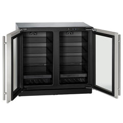 U-Line 36-Inch 3000 Series Dual-Zone Refrigerator – Built-In Undercounter Fridge with U-Select® OLED Controls & LED Theater Lighting - U-3036RRGL - The Home Selection