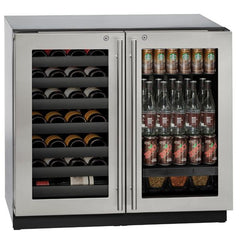U-Line 36-Inch Beverage Center – Dual Zone Built-In Wine & Beverage Cooler - U-3036BVWC - The Home Selection