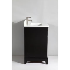 Vanity Art 60- Bath Vanity in Espresso with Engineered Marble Top in White with Basin and Mirror - VA1060