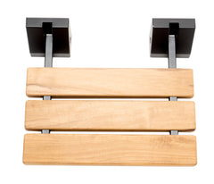 Alfi 16  Wide Foldable Teak Shower Seat with Square Hardware - ABS16S