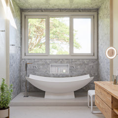 Alfi White Matte 71  Solid Surface Resin Free Standing Hammock Style Bathtub - AB9992