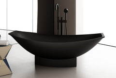 Alfi Black Matte 71  Solid Surface Resin Free Standing Hammock Style Bathtub - AB9991BM