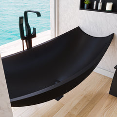 Alfi 71  Solid Surface Resin Suspended Wall Mounted Hammock Bathtub - HammockTub2