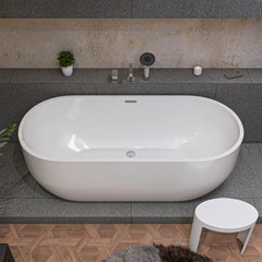 Alfi White Matte Solid Surface Resin Bathroom / Shower Stool - ABST66