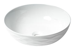Alfi White 17  Decorative Round Vessel Above Mount Ceramic Sink - ABC909