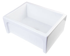 Alfi 24  White Arched Apron Thick Wall Fireclay Single Bowl Farm Sink - AB2418ARCH-W