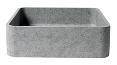 Alfi 16  Solid Concrete Chiseled Style Square Above Mount Vessel Sink - ABCO16S