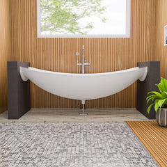 Alfi 71" Solid Surface Resin Suspended Wall Mounted Hammock Bathtub - White Matte