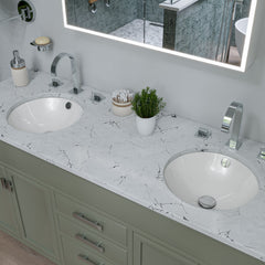 Alfi White 17  Round Undermount Ceramic Sink - ABC601
