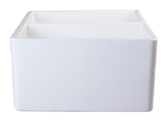 Alfi White 32  Fluted Apron Double Bowl Fireclay Farmhouse Kitchen Sink - AB532