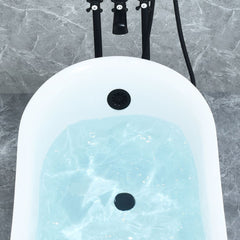 Altair Fandi 64" x 28" Acrylic Clawfoot Soaking Bathtub with Drain and Overflow - 52064-BAT-WH