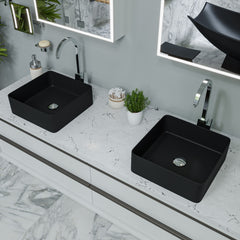 Alfi 16  Modern Square Above Mount Ceramic Sink - ABC903