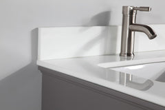 Bath Vanity  with Engineered Marble Top in White with Basin and Mirror - VA1060D