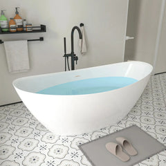 Art 62.2" Acrylic Freestanding Soaking Bathtub – Modern Elegance & Spa Comfort - VA6809 - The Home Selection