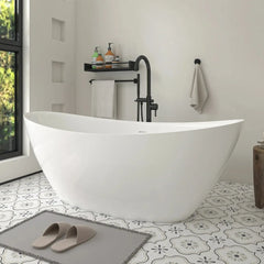 Art 62.2" Acrylic Freestanding Soaking Bathtub – Modern Elegance & Spa Comfort - VA6809 - The Home Selection