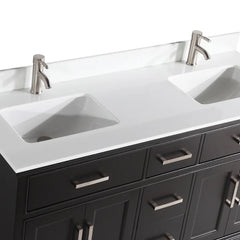 Bath Vanity with Engineered Marble Top in White with Basin and Mirror - VA1060D - The Home Selection