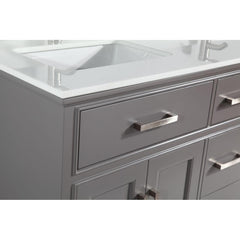 Bath Vanity with Engineered Marble Top in White with Basin and Mirror - VA1060D - The Home Selection
