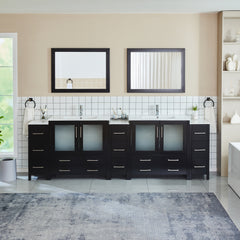 Vanity Art 108- Inch Double Sink Bathroom Vanity with White Ceramic Top and Mirror- VA3036-108 - The Home Selection