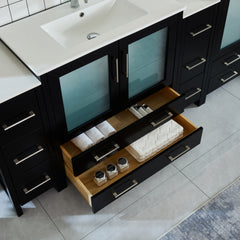Vanity Art 108- Inch Double Sink Bathroom Vanity with White Ceramic Top and Mirror- VA3036-108 - The Home Selection