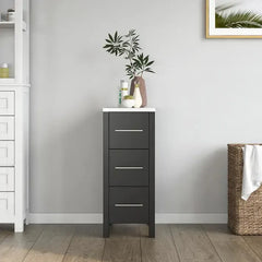 Vanity Art 12 Inch Bath Vanity Side Cabinet with Engineered Marble Top - VA3112 - The Home Selection