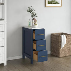 Vanity Art 12 Inch Bath Vanity Side Cabinet with Engineered Marble Top - VA3112 - The Home Selection