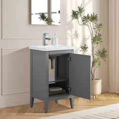 Vanity Art 20- Inch Single Sink Bathroom Vanity Cabinet with Ceramic Top - VA9020 - The Home Selection