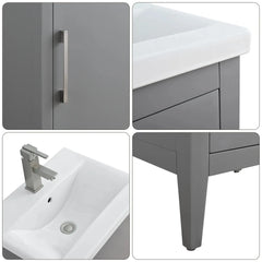 Vanity Art 20- Inch Single Sink Bathroom Vanity Cabinet with Ceramic Top - VA9020 - The Home Selection