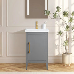 Vanity Art 20- Inch Single Sink Bathroom Vanity Cabinet with Ceramic Top - VA9020 - The Home Selection